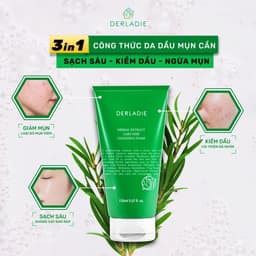 Thumbnail Sữa Rửa Mặt Tràm Trà Sạch Sâu, Kiềm Dầu Derladie Herbal Extract Care Deep Cleansing Foam 2