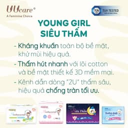 Thumbnail Băng vệ sinh UUcare Singapore Young Girl ban đêm 36cm 1
