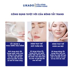 Thumbnail Bông tẩy trang Likado miếng tròn 100 miếng (bông cây - BTT100M) 4