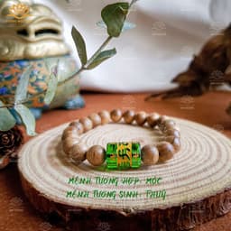 Thumbnail Vòng Tay Trầm Hương Theo Mệnh Tròn Đơn Mix Lu Thống Omani XƯỞNG MỘC VIỆT Mang Lại May Mắn Bình An 4