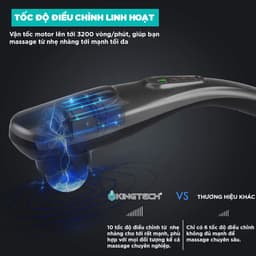 Thumbnail Máy Massage Cầm Tay KINGTECH KT-1768 Mát Xa Toàn Thân - Chuyên Sâu Vai Cổ, Chân, Lưng, Tay, Giảm Đau Cứng Cơ 4