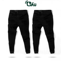 Thumbnail Quần jean nam đen Gấu 194 trơn & rách vải jeans bò cotton duck cao cấp mềm mịn, co dãn - form slim fit 3