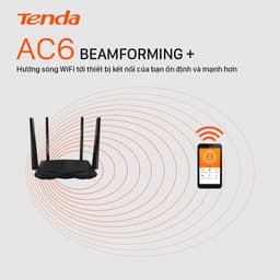 Thumbnail Bộ phát Wifi Tenda AC6 Băng Tần Kép Chuẩn AC 1200Mbps - Hàng Chính Hãng 3