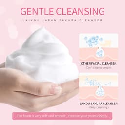 Thumbnail Sữa rửa mặt LAIKOU hoa anh đào Nhật Bản kiềm dầu làm sạch mụn đầu đen thu nhỏ lỗ chân lông chuyên dụng 50g 3