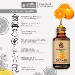 Thumbnail Tinh Dầu Cam Ngọt Thiên Nhiên Thơm Phòng, Đuổi Muỗi, Giải Cảm Aroma Works Orange 1