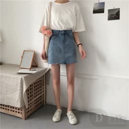 Thumbnail Chân Váy Ngắn Dáng Chữ A Lưng Cao Chất Liệu Cotton Thời Trang Cho Nữ 2