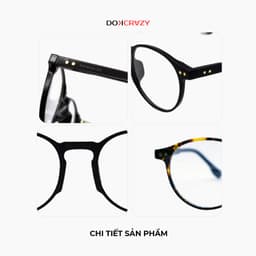 Thumbnail Gọng kính DOKCRAZY DANO mắt tròn nam nữ thời trang chất liệu cao cấp, nhẹ, Chống ánh sáng xanh,UV400 4