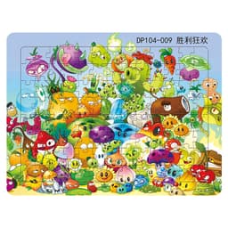 Thumbnail Tranh xếp hình LEQIAZHIXING PD005 104 mảnh ghép trò chơi Plants Zombie cho trẻ em với tấm đáy 1