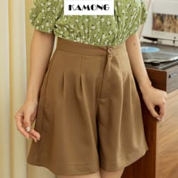 Thumbnail Quần short nữ cạp cao KAMONG dáng quần ống rộng đủ màu, đủ size Q003 2