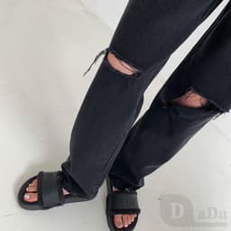 Thumbnail Daduhey Quần jeans dáng dài phối vết rách cá tính thời trang cho nữ 3