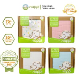 Thumbnail Khăn Sợi Tre Đa năng Nappi Organic Mềm Mịn Siêu Thấm Hút Kích Thước 120x120cm 1