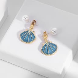 Thumbnail Khuyên tai Pinkdudu PD590 bằng hợp kim đính ngọc trai giả thời trang sang trọng cho nữ 2