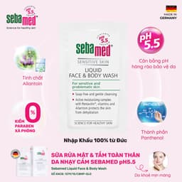 Thumbnail Sample Sữa rửa mặt và tắm toàn thân cho da nhạy cảm Sebamed pH5.5 - 10ml 1