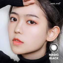 Thumbnail Lens giãn tròng màu đen tự nhiên có độ 0-6 Magic Black nhãn hiệu Angel Eyes, kính giãn tròng màu đen hiệu ứng giãn 14.5 3
