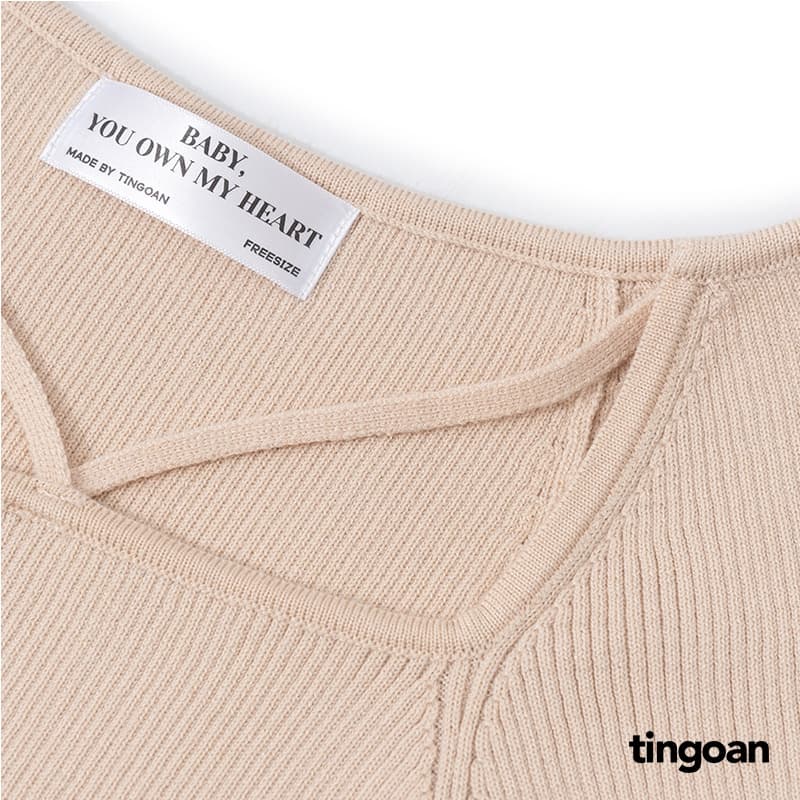 Ảnh TINGOAN® - Áo len xù crop ngắn tay chéo dây nude MISSIN' U TOP/ND phiên bản mới nhất tháng 10 năm 2023 2