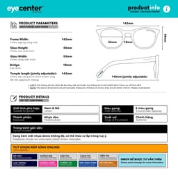 Thumbnail Gọng kính cận nam nữ K39S chính hãng EYECENTER nhựa siêu nhẹ nhập khẩu by Eye Center Vietnam 1