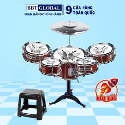 Thumbnail Bộ trống đồ chơi cho bé 6 chi tiết kèm ghế ngồi BBT GLOBAL 586-300 1