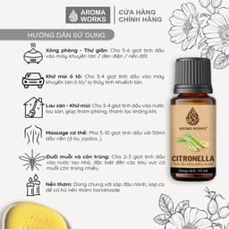 Thumbnail Tinh dầu Sả tươi / Sả Java Aroma Works xông phòng, đuổi muỗi, thanh lọc không khí - Citronella 2