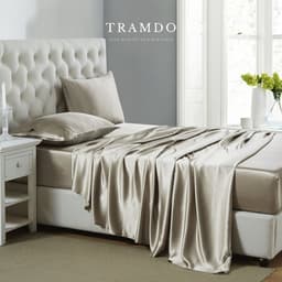 Thumbnail Bộ Chăn Ga Gối Lụa Cao Cấp NITE9SILK TRAMDO BEDDING Màu Vàng Champagne 2