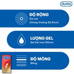 Thumbnail Bao cao su Durex Fetherlite siêu mỏng, size 52.5mm, 12 bao/hộp 3