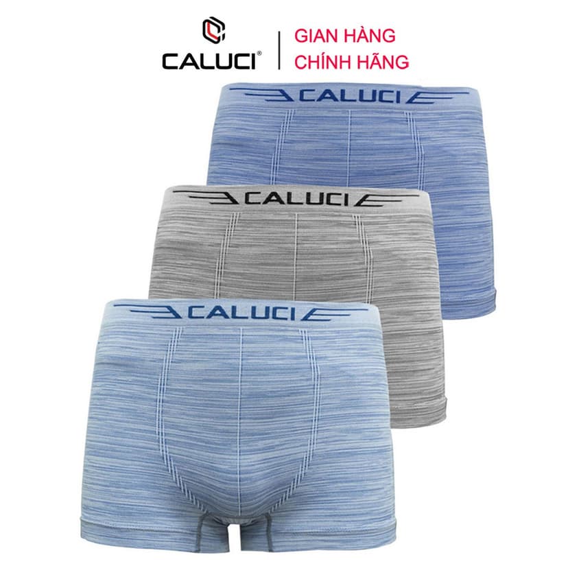 Ảnh Combo 3 quần lót nam Boxer CALUCI CBX12, sịp đùi sệt liền, mềm mịn, thân thiện với làn da 1