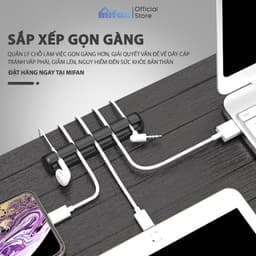 Thumbnail Miếng Silicone Kẹp Giữ Dây Cáp Sạc Điện Thoại, Máy Tính Cao Cấp MIFAN - Keo 3M Siêu Dính 2