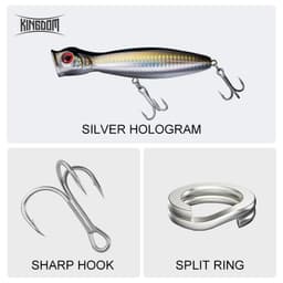 Thumbnail Kingdom Mồi Câu Cá Nổi Popper 80mm / 9.5g 100mm / 16g 130mm / 36g Bass Mồi Chuột Lớn Có Lỗ Trên Đầu Mồi Câu Cá Topwater Model 5285 2