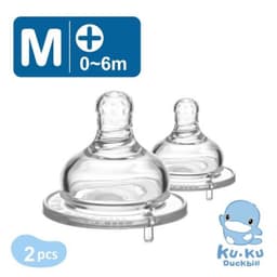 Thumbnail 2 Ty núm thay thế bình sữa cổ rộng KU.KU DUCKBILL dòng chảy chữ thập KU5276A/5277/5278 1