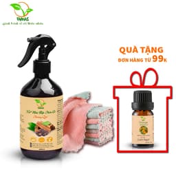 Thumbnail Combo nước lau bề mặt đa năng hữu cơ chiết xuất bồ hòn và tinh dầu thiên nhiên 500ml+ 10 khăn lau đa năng 2 mặt 1