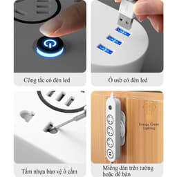Thumbnail Ổ Cắm Điện Đa Năng Thông Minh Energy Green Lighting OD-3398 - Chuẩn Sạc An Toàn Chống Giật - BH 1 Năm 4
