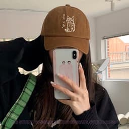 Thumbnail MAGIC KIWI /Mũ lưỡi trai thêu chữ và hình mèo 6 màu tùy chọn 2