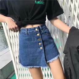 Thumbnail Quần Short Denim Lưng Cao Dáng Rộng Thời Trang Mùa Hè Phong Cách Hàn Quốc Cho Nữ 1