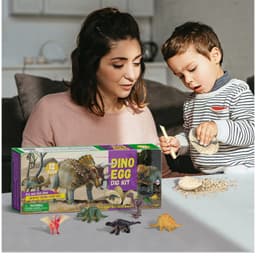 Thumbnail Đồ chơi khảo cổ học hóa thạch khủng long KAVY gồm 12 quả trứng 12 dụng cụ đào 2