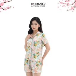Thumbnail Bộ Ngủ Pijama Lụa Satin Ngắn Tay JAPAN SILK Họa Tiết Ấn Tượng 2