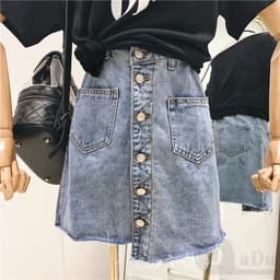 Thumbnail Chân Váy Ngắn Dáng Chữ A Lưng Cao Chất Liệu Cotton Phong Cách Hàn Quốc Thời Trang Cho Nữ 4