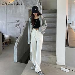 Thumbnail Quần jean DADUHEY cạp cao ống rộng phong cách Hàn Quốc có 6 màu cho nữ 4
