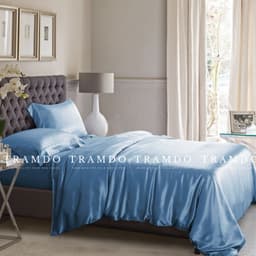 Thumbnail Bộ Chăn Ga Gối Lụa Cao Cấp NITE9SILK TRAMDO BEDDING Màu Xanh Da Trời 3
