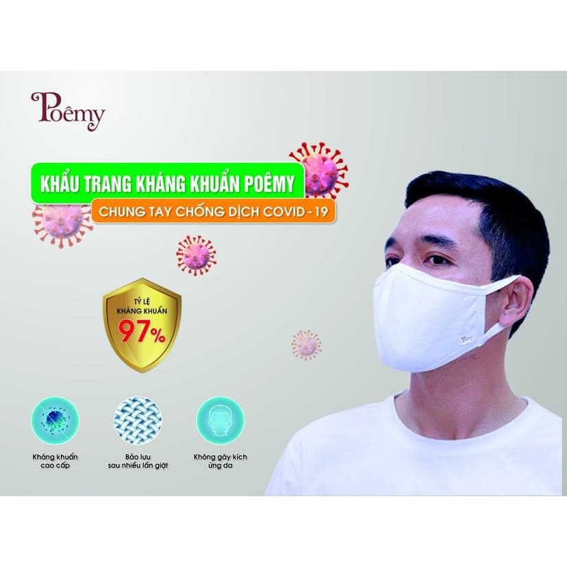 Ảnh Bảo hộ lao động - Khẩu trang phổ thông vải kháng khuẩn Poêmy 4