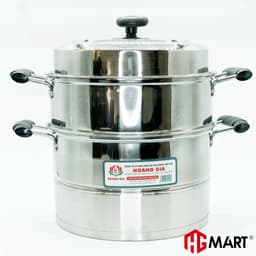 Thumbnail Nồi Hấp Inox 2 tầng 2 đáy từ nắp kính thương hiệu HG Mart 4
