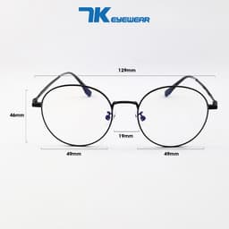 Thumbnail Mắt kính cận có độ sẵn 0 - 6 độ nữ, nam mắt tròn kim loại 7K29203. Có sẵn tròng giả cận 0 độ chống ánh sáng xanh, tia UV 2
