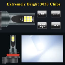 Thumbnail LYMOYO Bóng đèn sương mù LYMOYO ánh sáng trắng H8 H9 H1H11 LED 9005 9006 HB3 HB4 H7 H3 H4With 3030 12LED 6000K cho xe ô tô 4