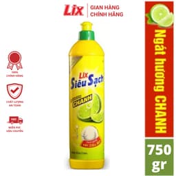 Thumbnail Nước rửa chén siêu sạch chanh 750gr NS750 sạch bóng viết dầu mỡ hương chanh thơm mát - Lixco Vietnam 1