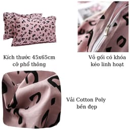 Thumbnail Vỏ gối nằm ZingZingMart chất liệu poly cotton không phai xù 46x65 cm 2