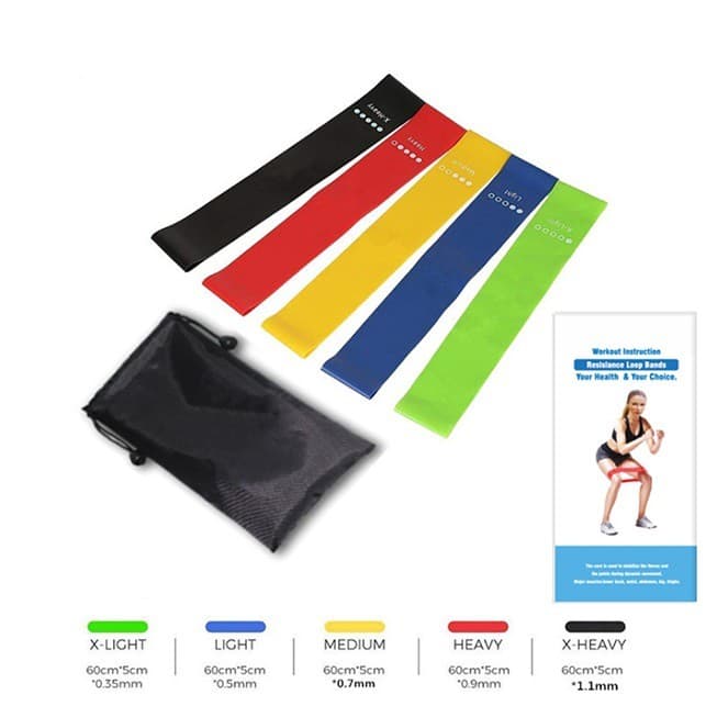 Ảnh Bộ 5 Dây Kháng Lực - Bộ Dây Đàn Hồi Tập Gym Tập Mông Bằng Cao Su Tự Nhiên Thân Thiện Môi Trường - Không Mùi Hãng Amalife 4