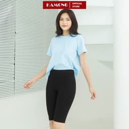 Thumbnail Quần legging ngố nữ KAMONG vải cotton dẻo co dãn tốt cạp cao dáng lửng ngắn LG002 4
