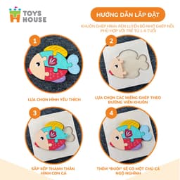 Thumbnail Đồ chơi ghép hình gỗ 3D ToysHouse nhân vật hoạt hình ngộ nghĩnh, màu sắc đa dạng 4