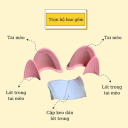 Thumbnail Tai mèo gắn mũ bảo hiểm siêu xinh dễ thương, phiên bản mới phối 2 màu cute, độc lạ 3