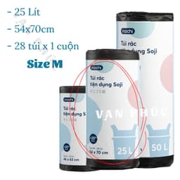 Thumbnail Túi đựng rác tự phân hủy sinh học có quai Inochi Soji Nhật Bản, cuộn bao bọc bịch, nilong đựng rác màu và đen Vạn Phúc 4