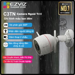 Thumbnail Camera wifi 2k Full HD 3.0M Ezviz C3TN, Ban Đêm Có Màu - Còi Hú Báo Động, Ghi Âm 2
