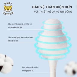 Thumbnail BABY TATTOO Bông Tăm Nụ Bông Đầu To Cho Bé, 55 cây/ hộp 4